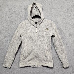 North Face Jacket Womens Jacket Sweater Sherpa Lined Size XS Xtra Small Gray Zip